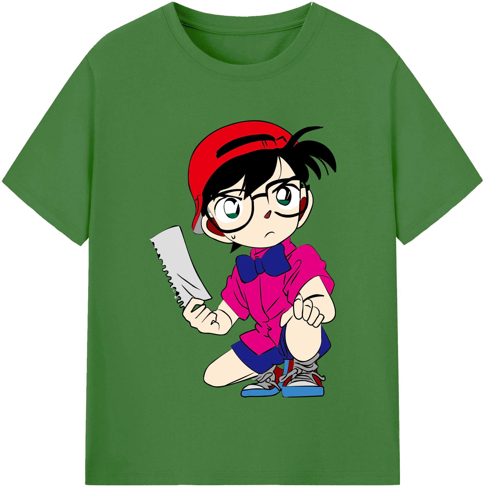（画像用） 名探偵コナン 江戸川 コナン Detective Conan Conan Edogawa レディースカジュアルプリントTシャツ（綿100％）
